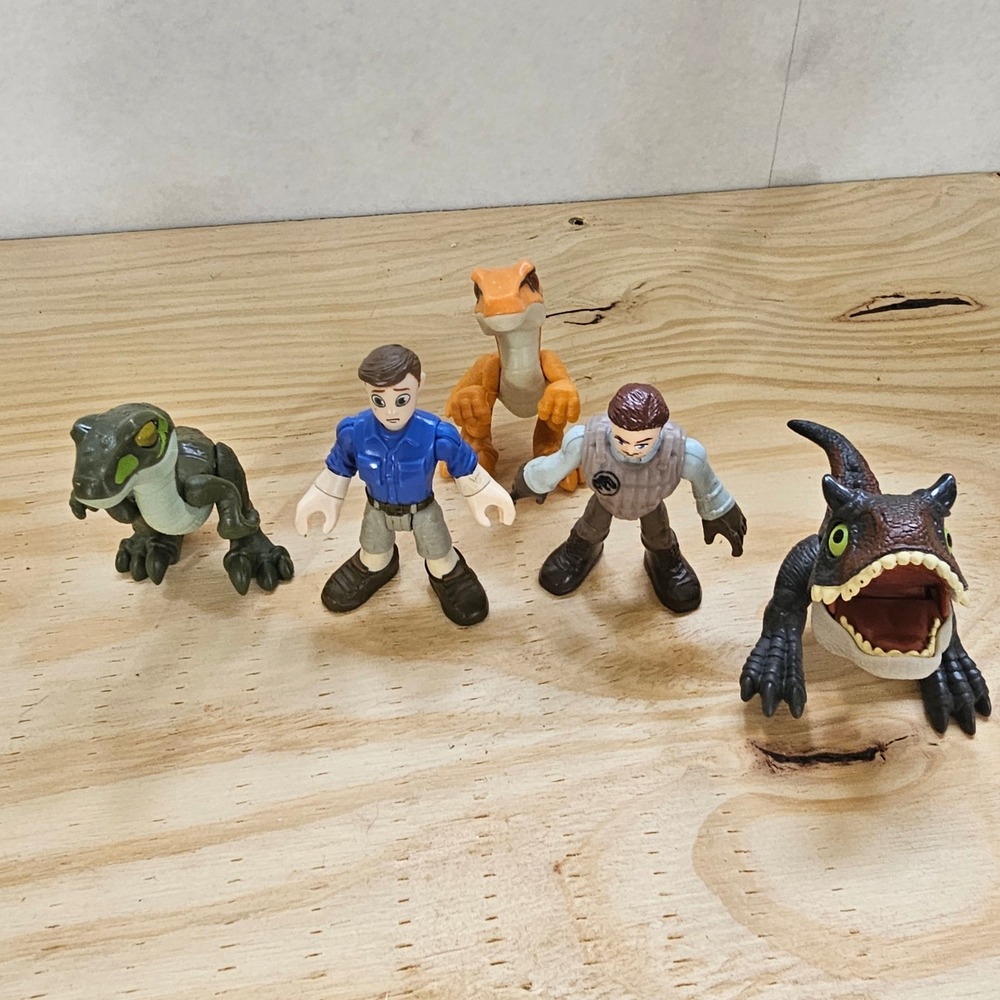 Fisher-Price Imaginext Jurassic World Figures Owen Grady Dinosaurs 5pc Lot FGV18